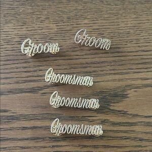 ‘Groom' and 'Groomsman' Pin Set
